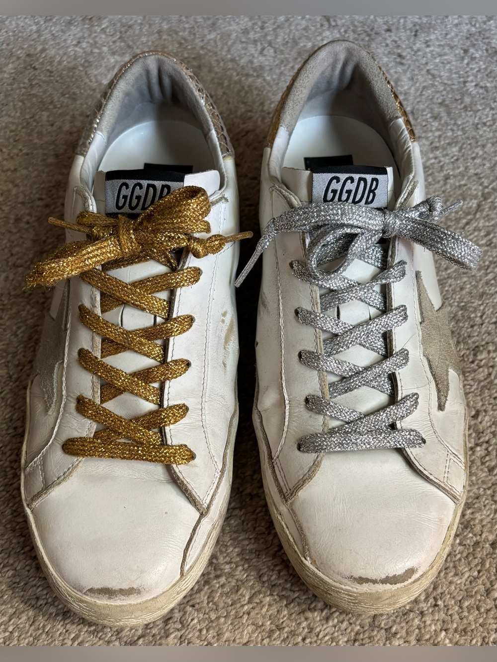 Golden Goose Superstar Silver Gold Mismatch Limited Edition Sneaker